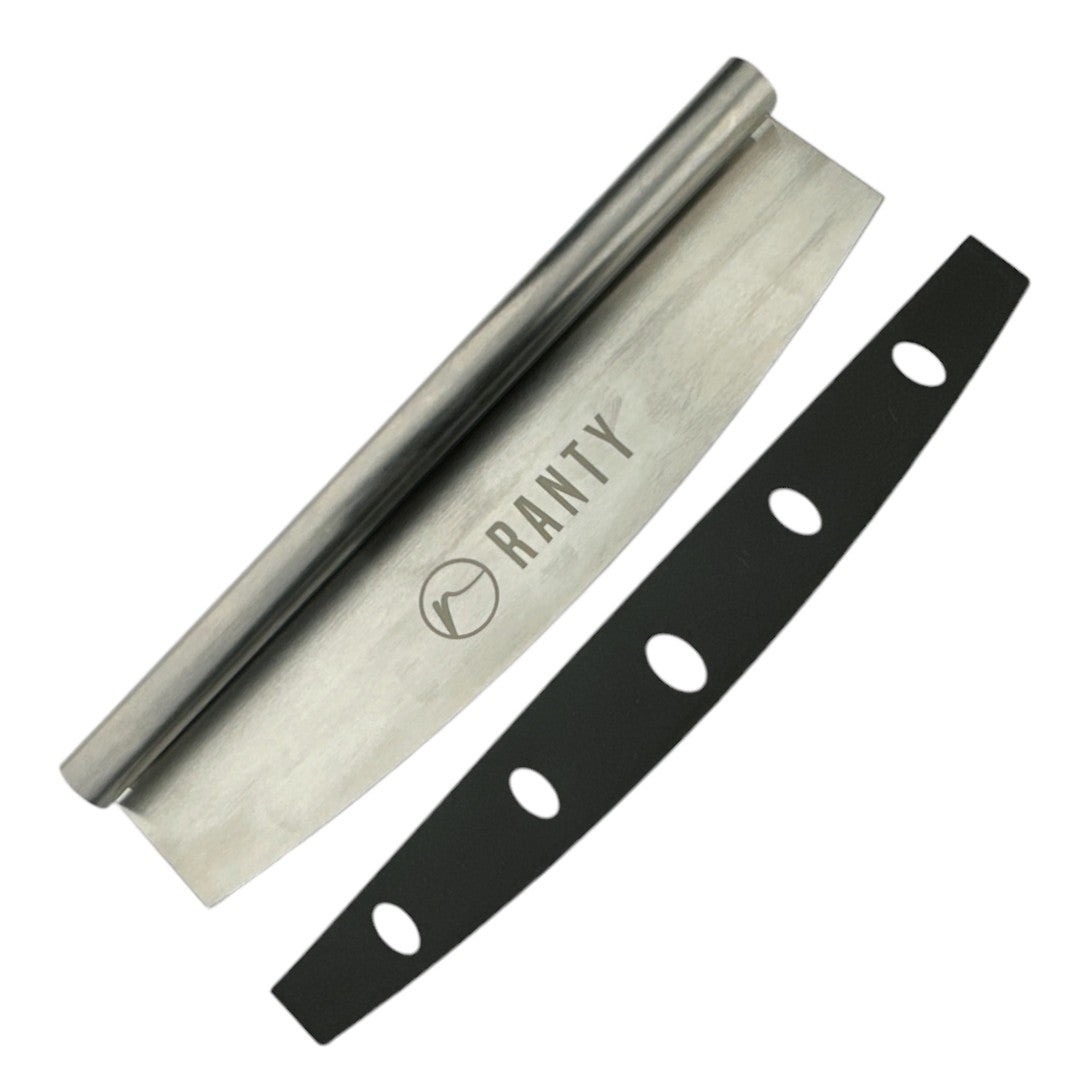 cortador balancín set pizza Forni Ranty con protector de hoja de corte y de acero inoxidable para horno profesional o casero.