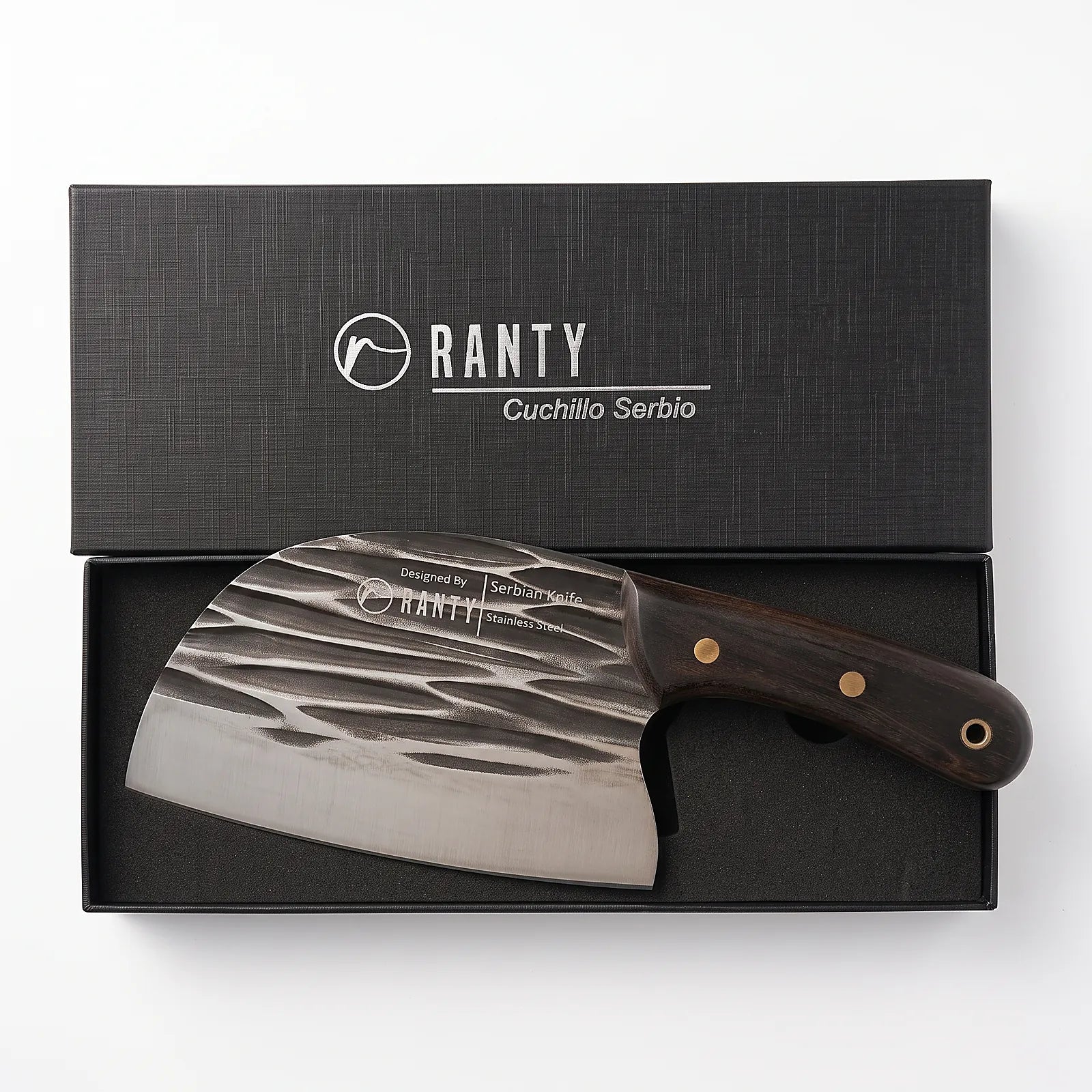 cuchillo servio, cuchillo para servir, cuchillo acero inoxidable, utensilios de cocina, cuchillería RANTY, cuchillo para asado, cuchillo trozador