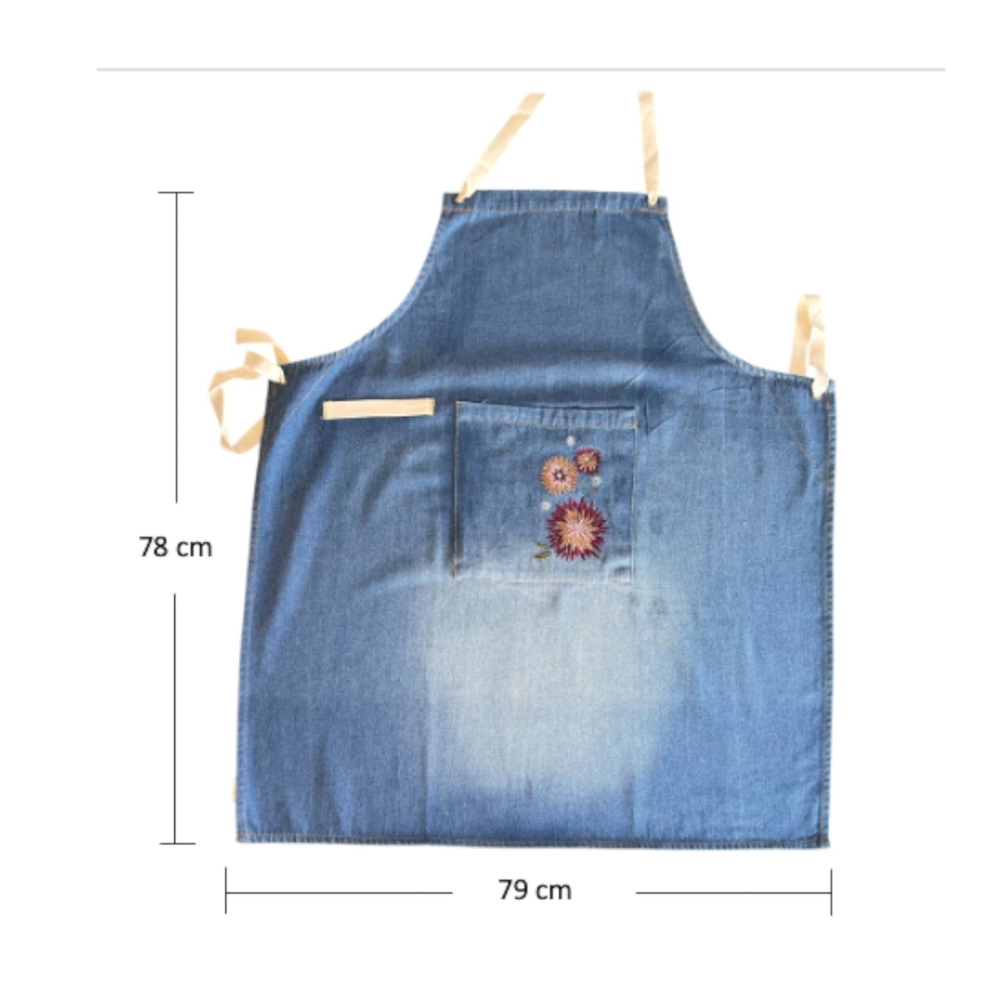 DELANTAL FLORES JEANS RATY