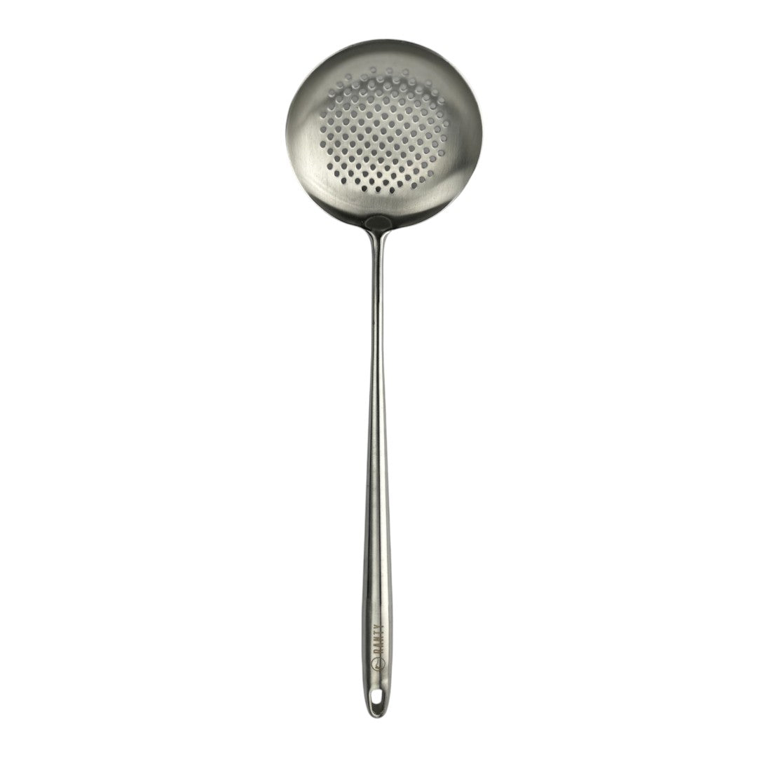 Espumadera Ranty con perforaciones uniformes, utensilio de cocina profesional en acero inoxidable.