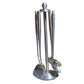 Set completo de utensilios Ranty con soporte, diseño profesional en acero inoxidable y acabado premium.