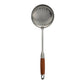 Espumadera cocina creativa Ranty 39cm de acero inoxidable con mango de madera café medio para  cocina casera y profesional.