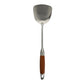 Espátula lisa cocina creativa Ranty 38.5cm de acero inoxidable y mango de madera color café ergonómico profesional premium.