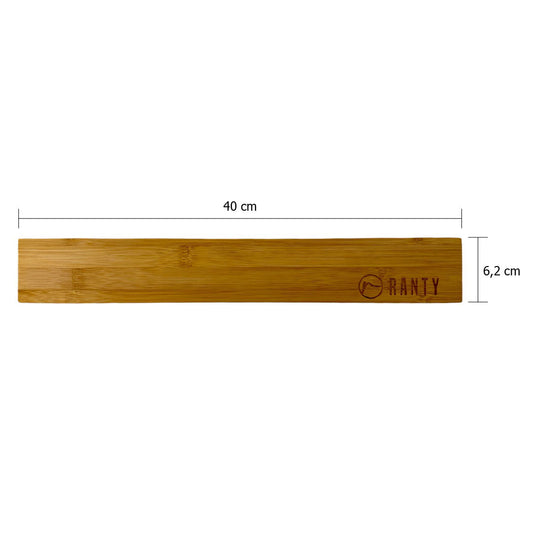 especificaciones de medidas del Soporte barra magnética Ranty de madera: 40x6.2cm.