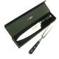 Tenedor trinchador Grand Chef Ranty con cuchillo acero de damasco Grand Chef en caja de presentación negra y elegante.