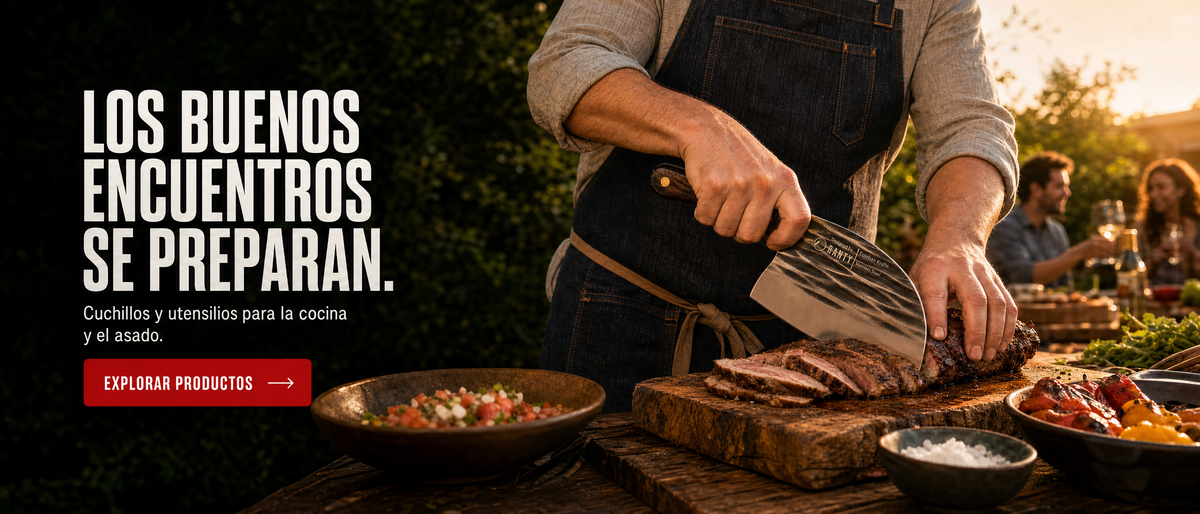 Los buenos encuentros se preparan. Cuchillos y utensilios para la cocina y el asado. Explorar productos